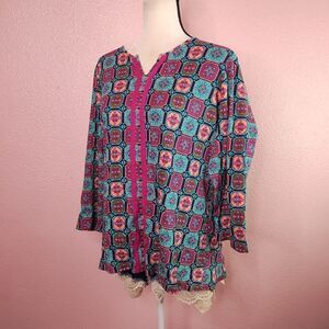 Kim Rogers Printed Top XL